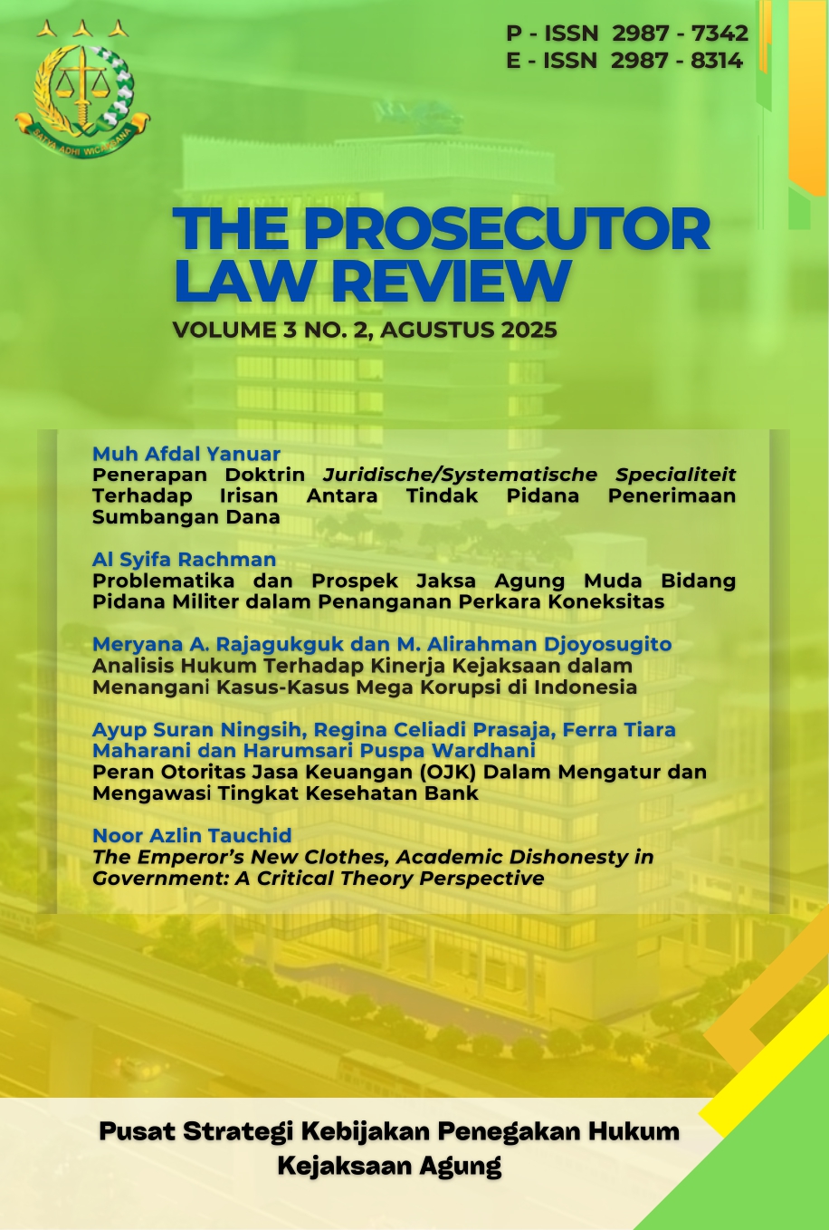 View Vol. 3 No. 2 (2025): The Prosecutor Law Review